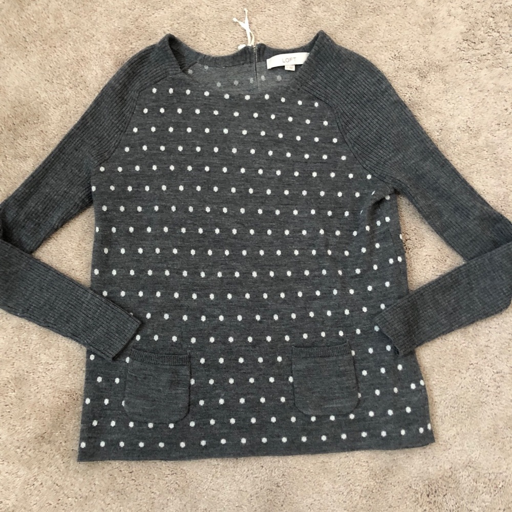 Gray polka dot sweater